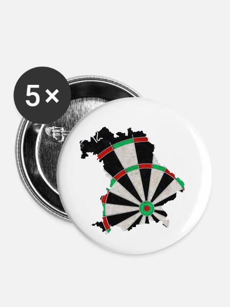 Dartboard Bayern - Buttons klein 25 mm (5er Pack) - Weiß