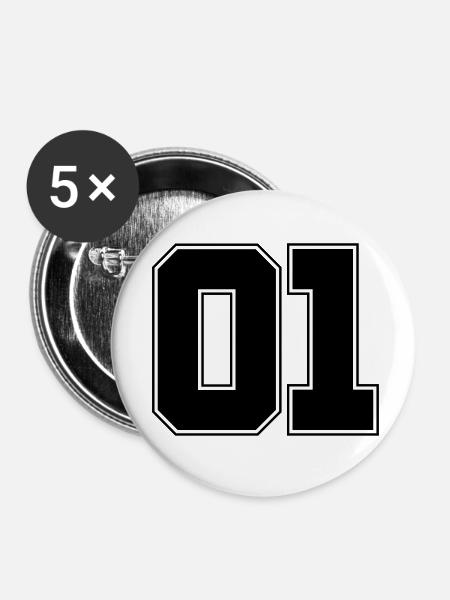 01 design - Buttons klein 25 mm (5er Pack) - Weiß