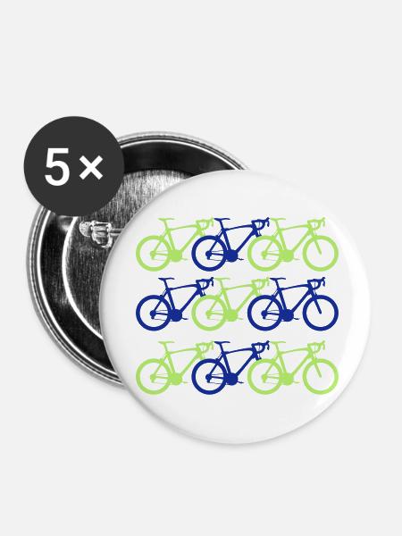 radsport - Buttons klein 25 mm (5er Pack) - Weiß
