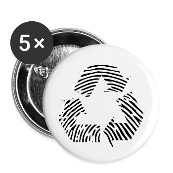 Recycle Fingerabdruck DNS DNA Recycling recyceln - Buttons klein 25 mm (5er Pack) - Weiß - Vorne
