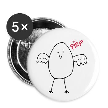 Ei - Buttons klein 25 mm (5er Pack) - Weiß - Vorne