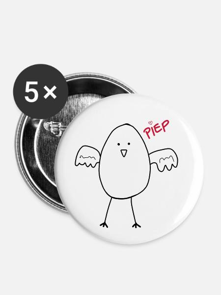 Ei - Buttons klein 25 mm (5er Pack) - Weiß