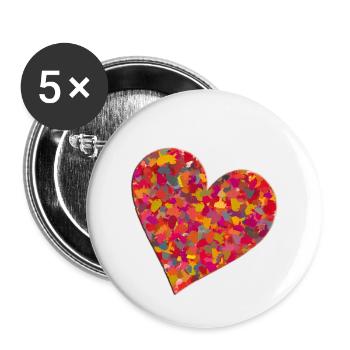 fuck you heart - Buttons small 1''/25 mm (5-pack) - white - Front