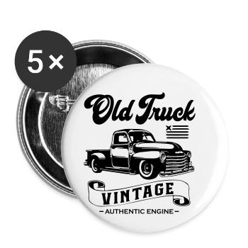 Old Truck Vintage - Buttons small 1''/25 mm (5-pack) - white - Front
