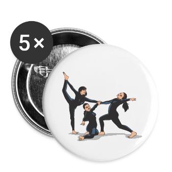 Groupe de danseurs chorégraphie danse jazz - Lot de 5 petits badges (25 mm) - blanc - Devant