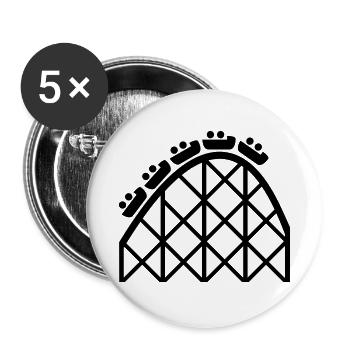 montagnes russes - Lot de 5 petits badges (25 mm) - blanc - Devant
