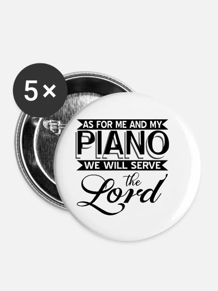 Klavier - Buttons klein 25 mm (5er Pack) - Weiß