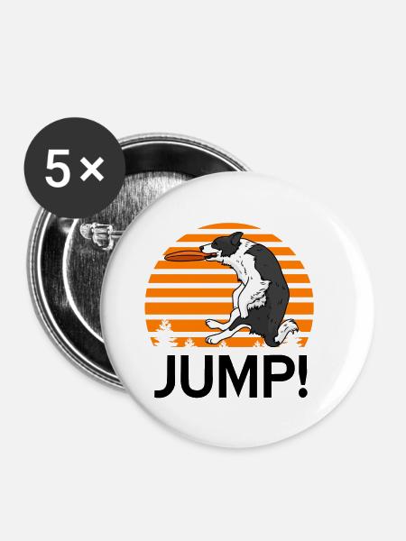Border Collie - Buttons klein 25 mm (5er Pack) - Weiß