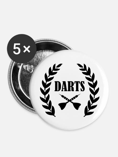 darts - Buttons klein 25 mm (5er Pack) - Weiß