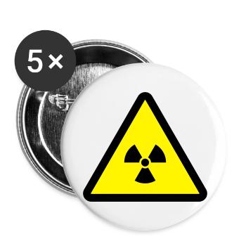 RADIOAKTIV - Buttons klein 25 mm (5er Pack) - Weiß - Vorne