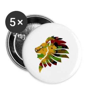 Löwe in Wasserfarbe Geschenkidee - Buttons klein 25 mm (5er Pack) - Weiß - Vorne