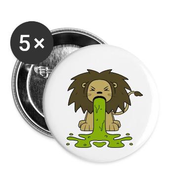 Lion pukes Lion pukes kids shirt - Buttons small 1''/25 mm (5-pack) - white - Front