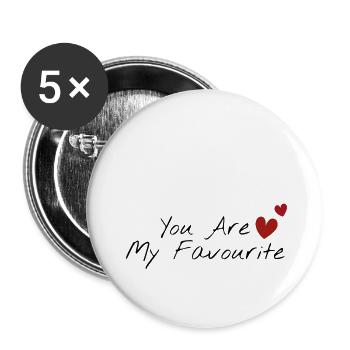 My favorite black - Buttons small 1''/25 mm (5-pack) - white - Front