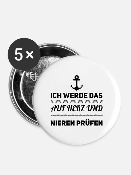 auf Herz und Nieren - Buttons klein 25 mm (5er Pack) - Weiß