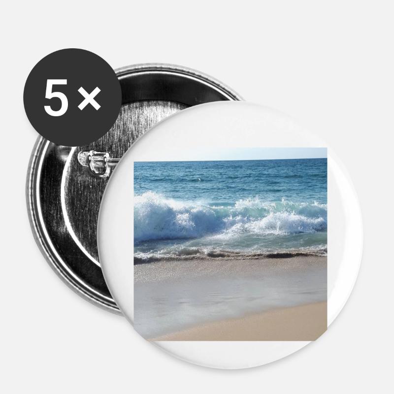 Waves - Buttons small 1''/25 mm (5-pack) - white