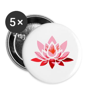 Lotus Blüte - Buttons klein 25 mm (5er Pack) - Weiß - Vorne