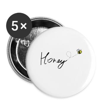 Honey bee - Buttons small 1''/25 mm (5-pack) - white - Front