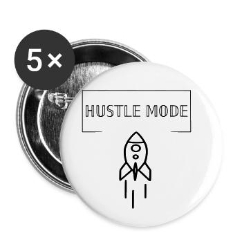 Hustle shirt - motivational - Buttons small 1''/25 mm (5-pack) - white - Front