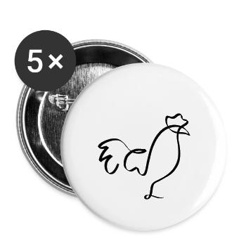 One line tap black - Buttons small 1''/25 mm (5-pack) - white - Front