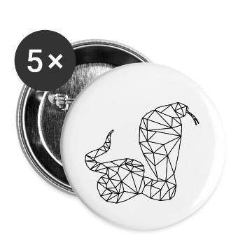 Schlange - Buttons klein 25 mm (5er Pack) - Weiß - Vorne