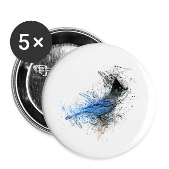 Blue Bird - Buttons small 1''/25 mm (5-pack) - white - Front
