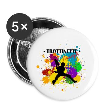 Logo TROTTINETTE - Lot de 5 petits badges (25 mm) - blanc - Devant