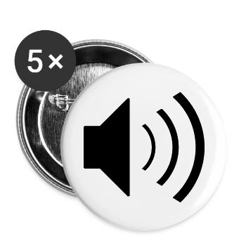 Speaker PC Computer icon - Buttons small 1''/25 mm (5-pack) - white - Front