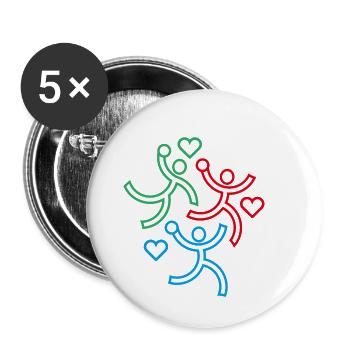The 3 handballers - Buttons small 1''/25 mm (5-pack) - white - Front
