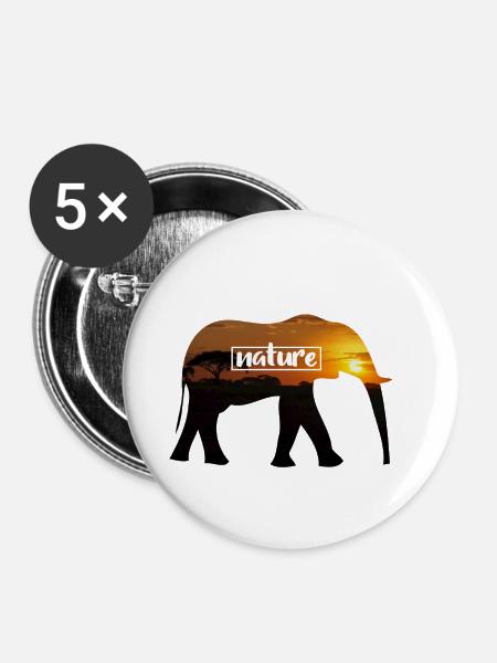 Natur - Buttons klein 25 mm (5er Pack) - Weiß
