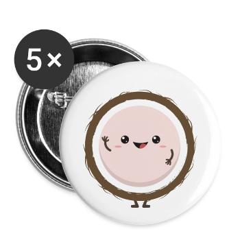 Kokos Geschenk Kokosnuss Urlaub Karibik Sommer - Buttons klein 25 mm (5er Pack) - Weiß - Vorne