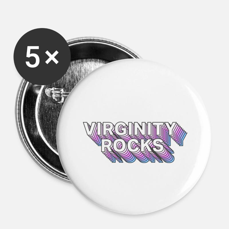 Virginity Rocks - Lot de 5 petits badges (25 mm) - blanc