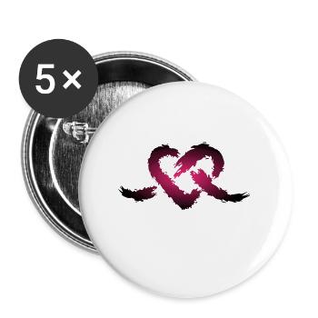 Herz Knoten - Buttons klein 25 mm (5er Pack) - Weiß - Vorne