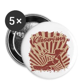 Kitesurfing - Buttons small 1''/25 mm (5-pack) - white - Front