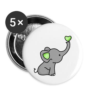 Baby elephant - Buttons small 1''/25 mm (5-pack) - white - Front