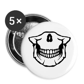 low skull skull skull death head - Buttons small 1''/25 mm (5-pack) - white - Front