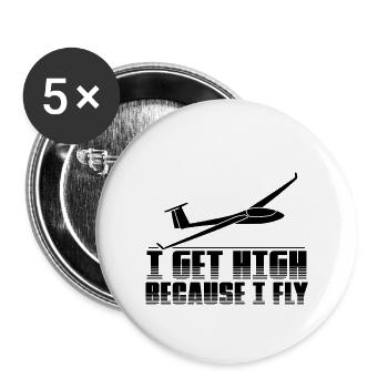 Segelflugzeuge | Segelflug Segelfliegen Geschenke - Buttons klein 25 mm (5er Pack) - Weiß - Vorne
