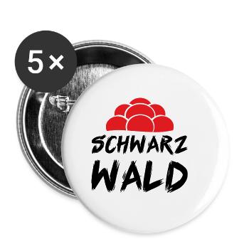 Schwarzwald Bollenhut Schwarzwälder Geschenk - Buttons klein 25 mm (5er Pack) - Weiß - Vorne