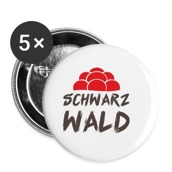 Schwarzwald Bollenhut Schwarzwälder Geschenk - Buttons klein 25 mm (5er Pack) - Weiß - Vorne