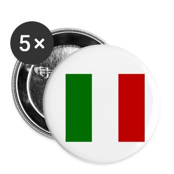Drapeau national italien - Lot de 5 petits badges (25 mm) - blanc - Devant