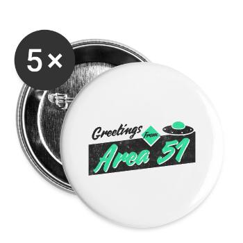 Greetings From Area 51 - Buttons small 1''/25 mm (5-pack) - white - Front