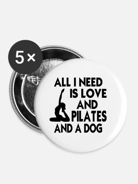 Pilates - Buttons klein 25 mm (5er Pack) - Weiß