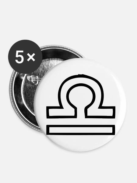 Waage Sternzeichen - Buttons klein 25 mm (5er Pack) - Weiß
