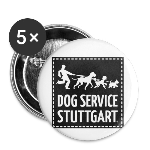 Dog Service Stuttgart schwarz - Buttons klein 25 mm (5er Pack)