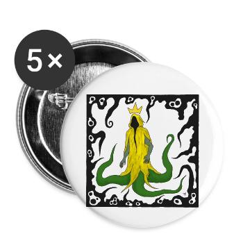 king in yellow square - Buttons small 1''/25 mm (5-pack) - white - Front