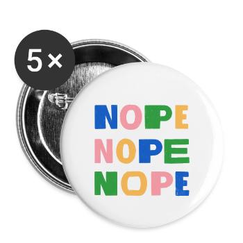Nope nope nope - Buttons small 1''/25 mm (5-pack) - white - Front