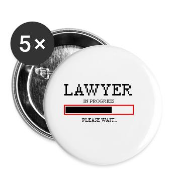 Lawyer in Progress Justice Attorney Jurist Gift - Buttons small 1''/25 mm (5-pack) - white - Front