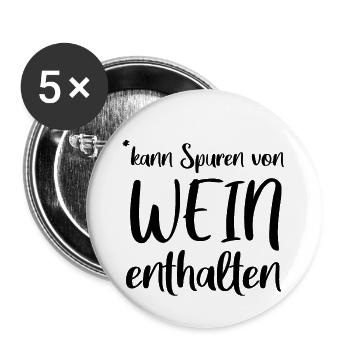 kann Spuren von Wein enthalten - Buttons klein 25 mm (5er Pack) - Weiß - Vorne