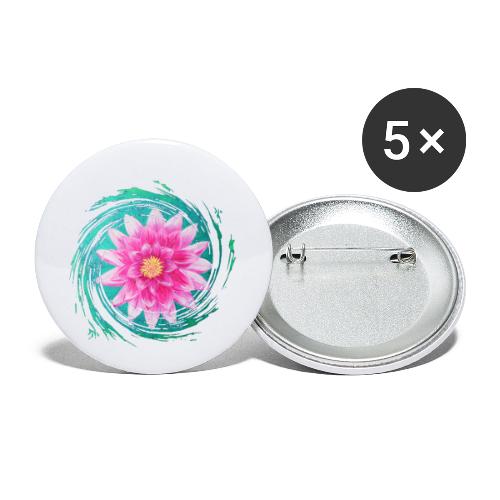 Leuchtender Lotus - Sonja Ariel von Staden - Buttons klein 25 mm (5er Pack)