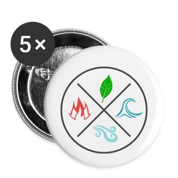 Les 4 éléments - Lot de 5 petits badges (25 mm) - blanc - Devant