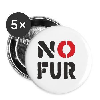Pas de fourrure - Lot de 5 petits badges (25 mm) - blanc - Devant